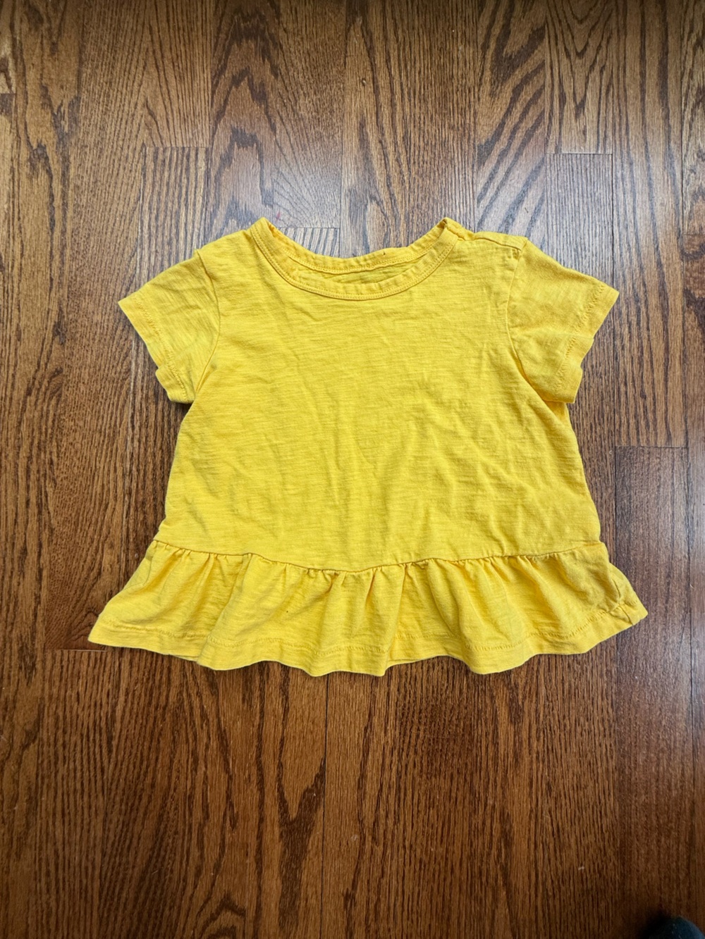 Primary Yellow Peplum Tee Sz 4